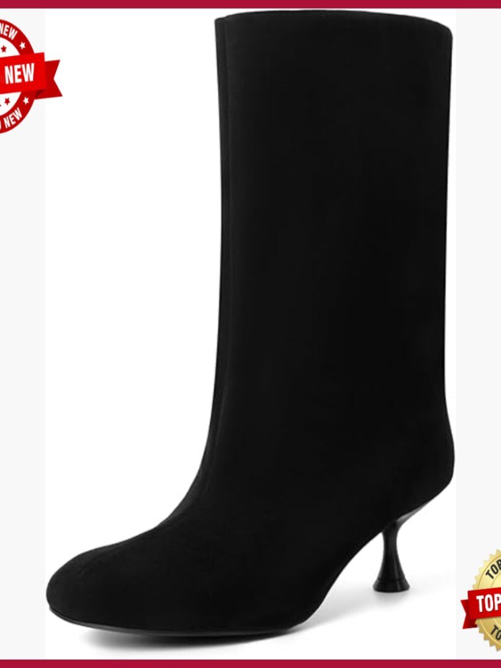 Wide Calf Suede Kitten Heel Ankle Boots & Booties Slip-on
